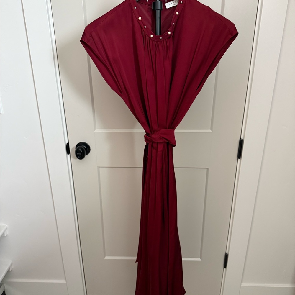 Sandro Elegant Burgundy Maxi Dress
